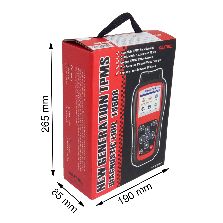 Autel MaxiTPMS TS508 - Thiết Bị Kiểm Tra, Kích Hoạt, Cài Đặt, Lập Trình Hệ Thống Cảm Biến Áp Suất Lốp Ô Tô Qua Cổng OBDII - Hàng Chính Hãng