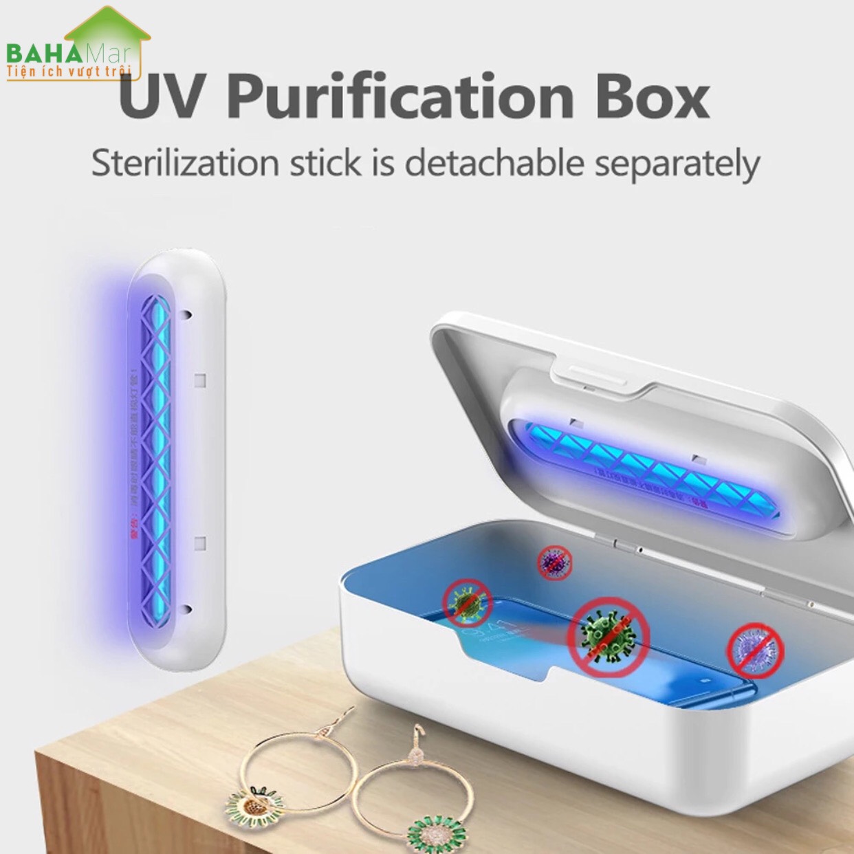 HỘP THANH LỌC KHỬ KHUẨN ĐỒ DÙNG, ĐỒ CHƠI, ĐỒ LÓT BẰNG ĐÈN OZONE VÀ TIA UV "BAHAMAR" có hai chức năng tinh lọc tia cực tím và ozone, thanh lọc khả năng mạnh hơn, cho bạn bảo vệ kép.