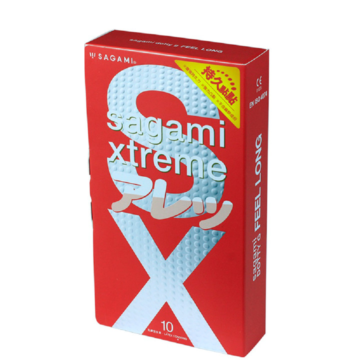Bao Cao Su Sagami Xtreme Feel Long Gai Nổi Hộp 10 Chiếc Nhật Bản + Bao Cao Su Sagami Xtreme Super Thin Siêu Mỏng 0,03 mm Hộp 2 Chiếc Nhật Bản