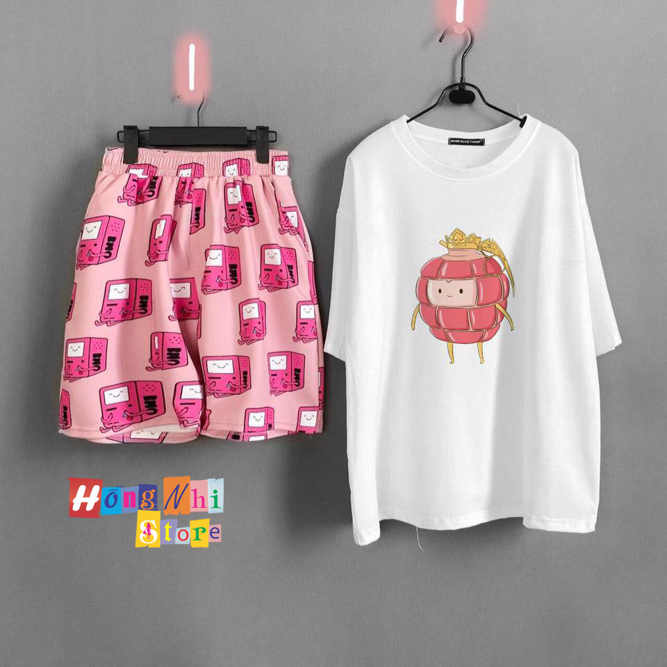 Quần Short Cartoon Unisex Hình Hộp Hồng - Quần Đùi Hoạt Hình Siêu Cute - MM