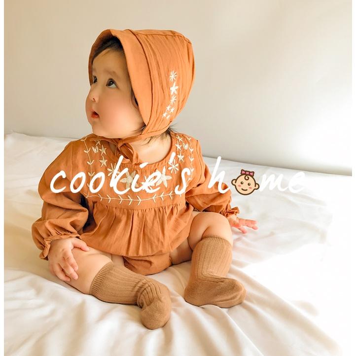 Set kèm nón bộ áo liền quần cotton cho bé gái mạc đầy tháng thôi nôi quà tặng kiểu công chúa cho bé gái