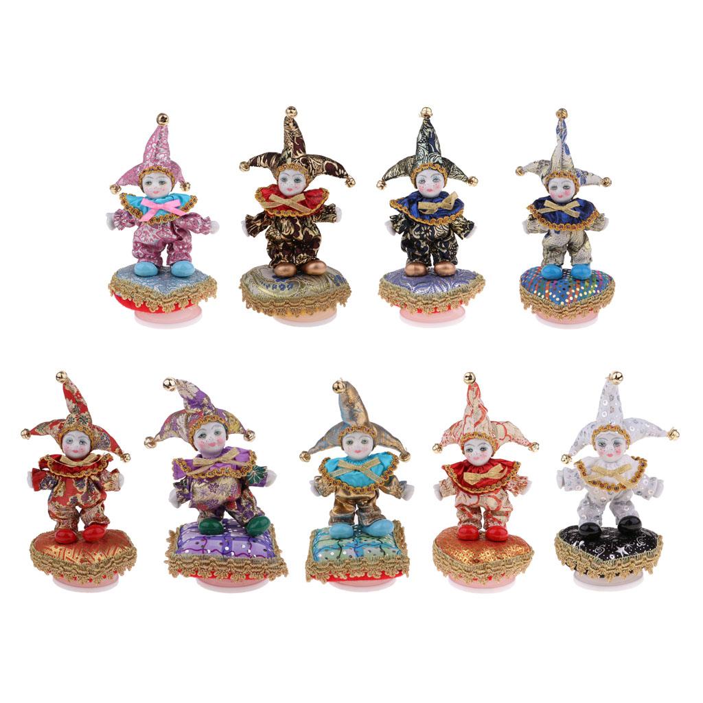 6inch Cute Porcelain Music Box Triangel Doll Harlequin Dolls Home Decoration
