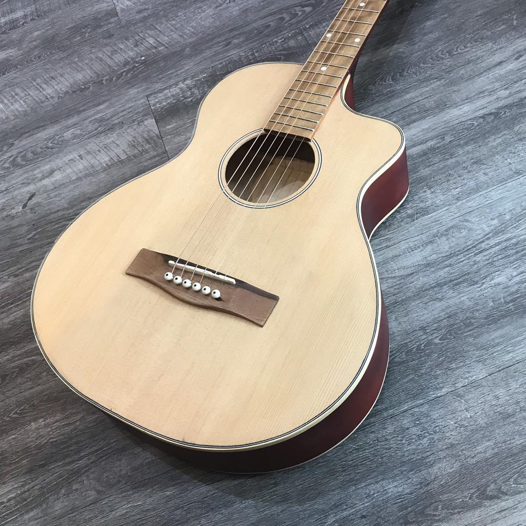Đàn guitar acoustic mini 3/4 - Cao 98cm - Tặng bao da và phụ kiện - Âm vang sáng