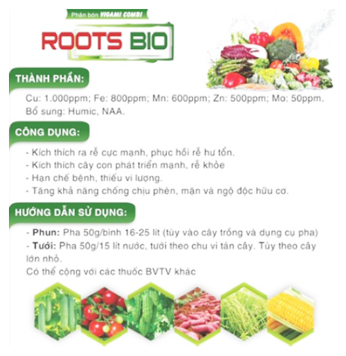 Phân bón VIGAMI COMBI ROOTS BIO 50G