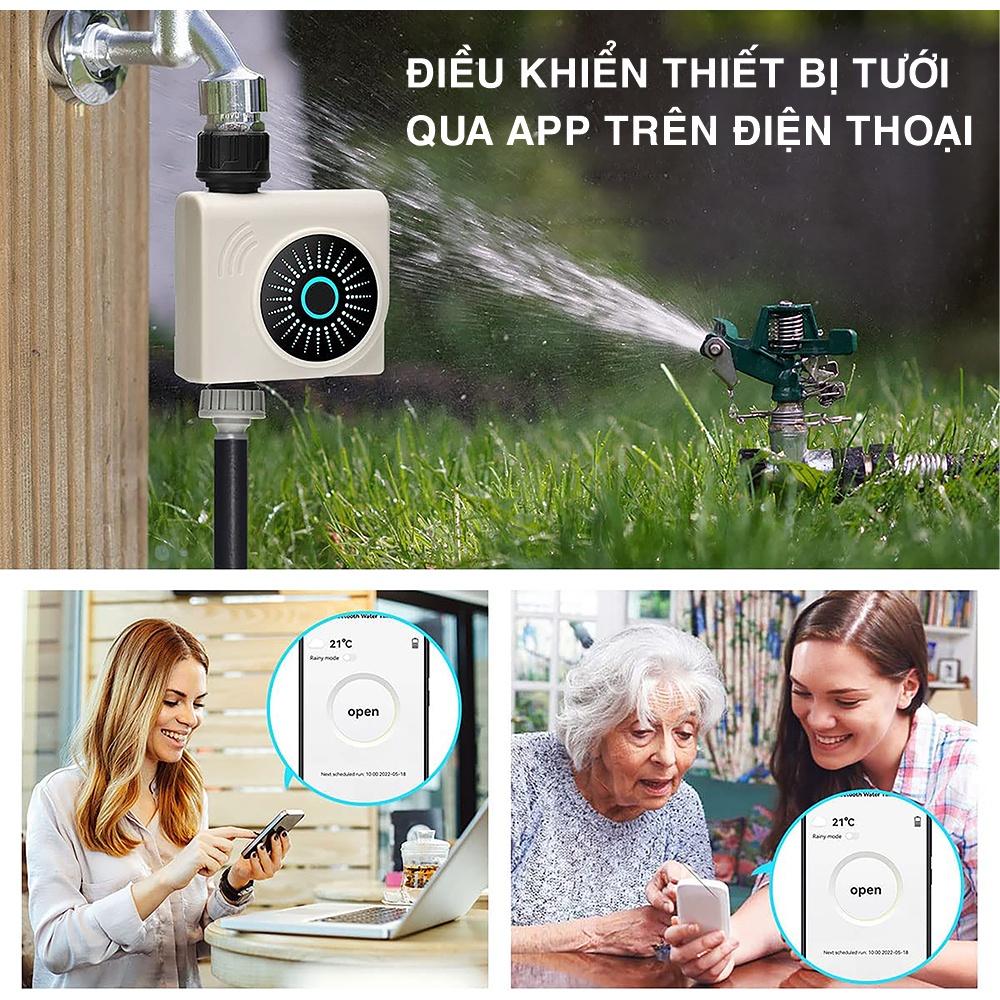 Bộ hẹn giờ tưới cây tự động HCT-611 dành cho người bận rộn. Điều khiển tưới qua Wifi Bluetooth.Dễ cài đặt - Bền 5-7 năm - Bảo hành 1 năm