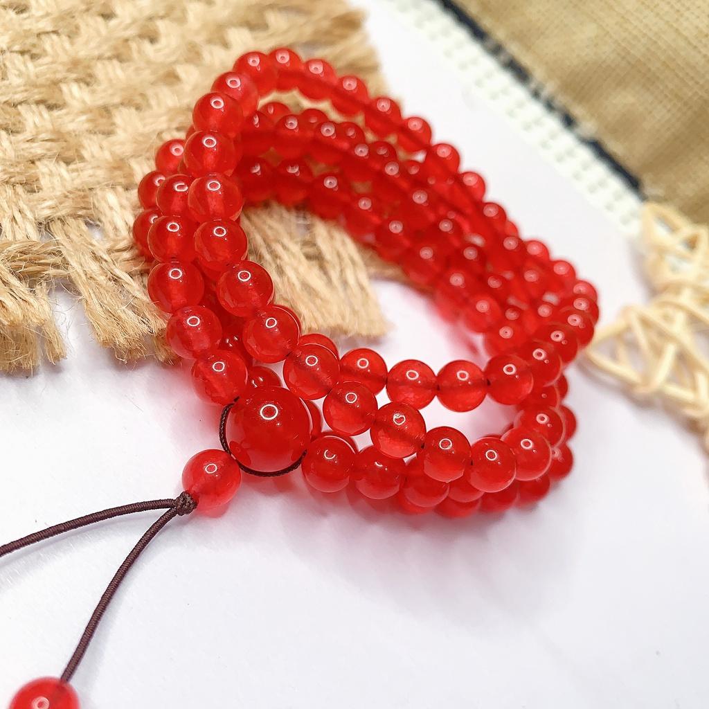 Chuỗi quấn 108 hạt đá mã não đỏ tươi