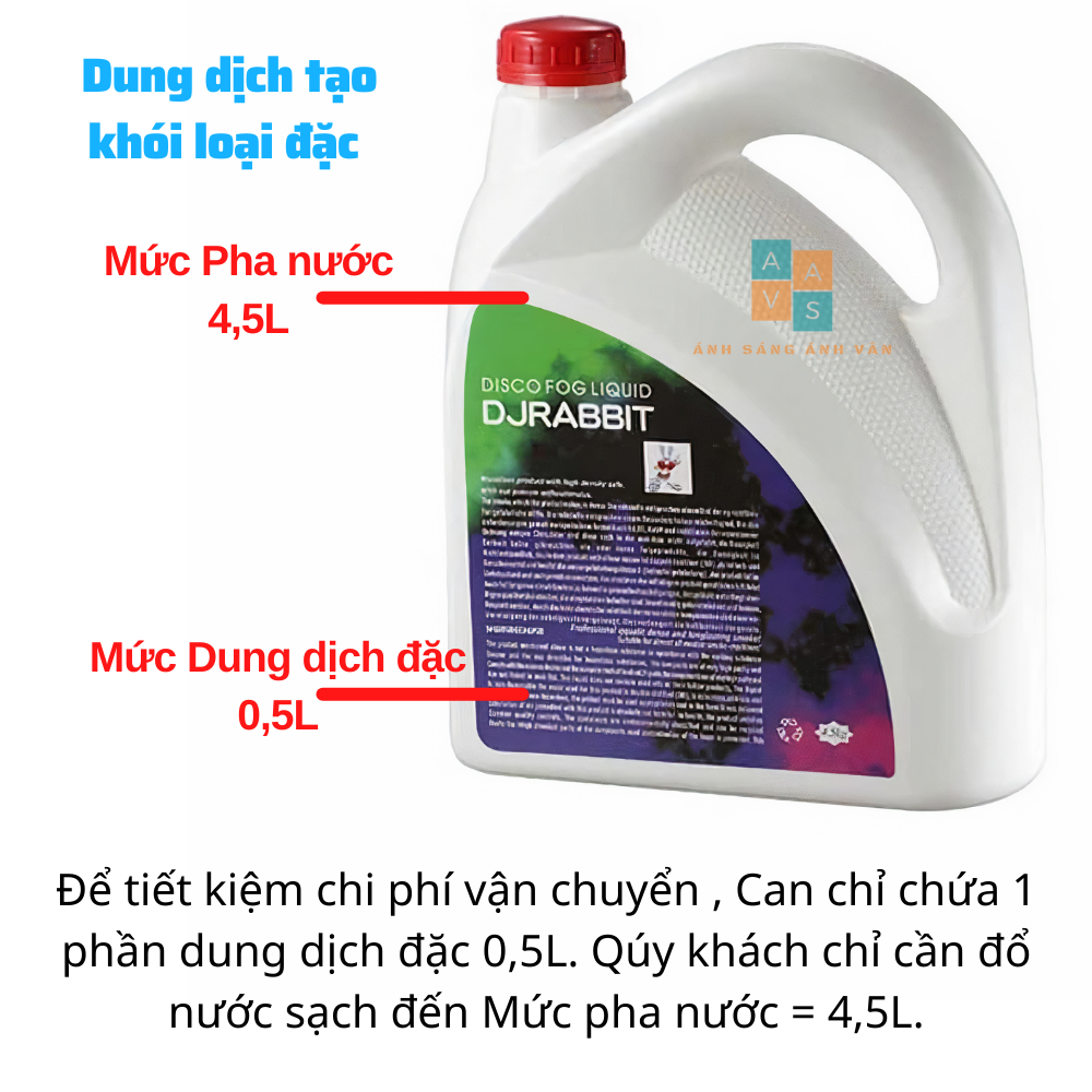 Dung dịch tạo khói Djrabbit loại đậm đặc chưa pha nước | Dầu tạo khói | 1 can nặng 0,9kg