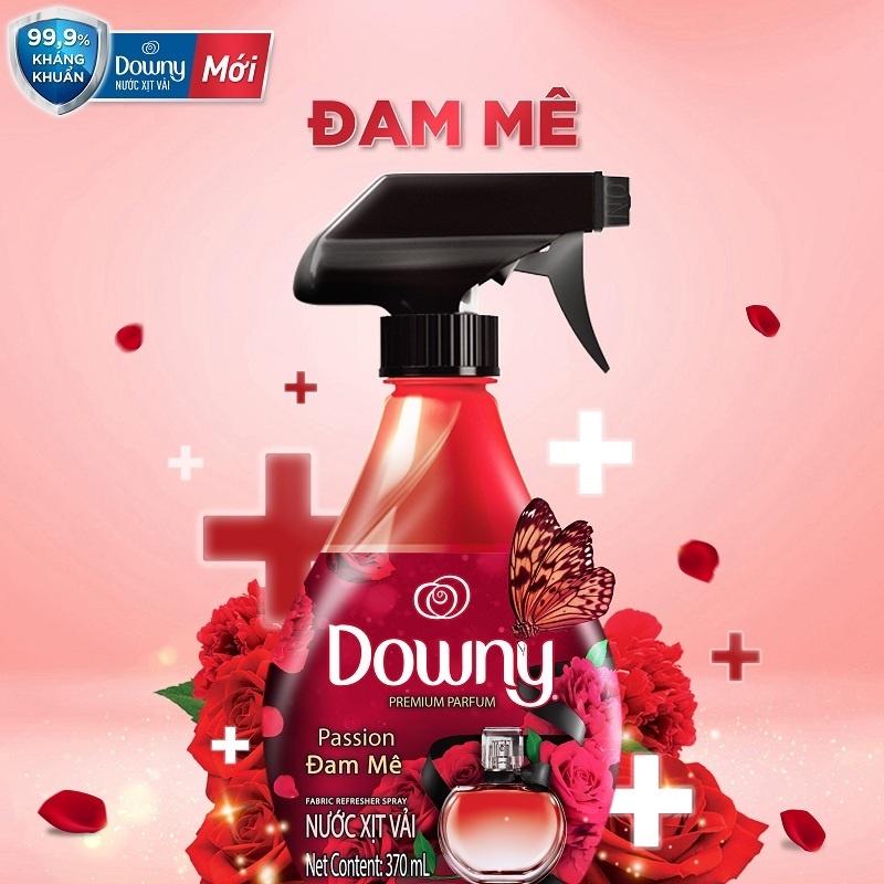 Combo 3 Chai Xịt Vải DOWNY Khử Mùi Và Chống Khuẩn 99.9% Hương Đam Mê Chai 370ML x3