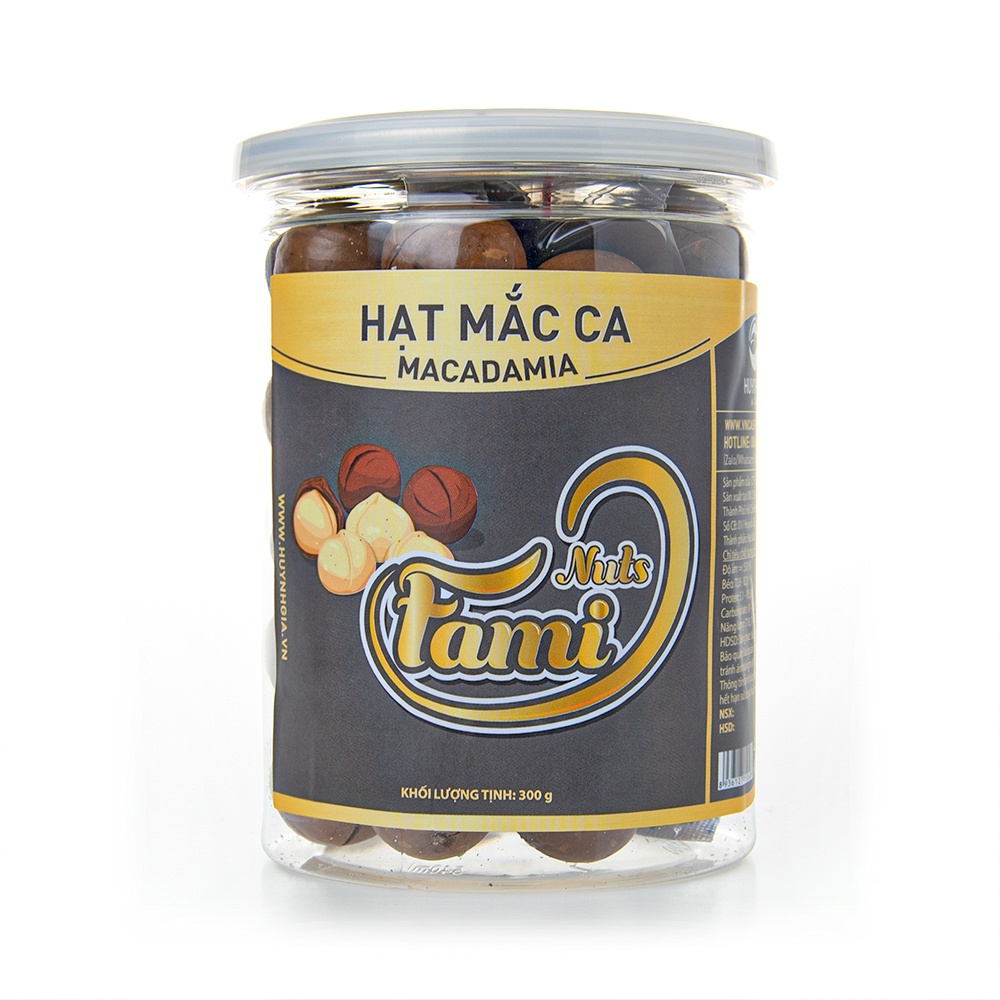 Hạt Macca Úc Nứt Vỏ Nhập Khẩu - Hũ Nắp Nhôm 300g - Hạt Dinh Dưỡng Cao Cấp FAMINUTS