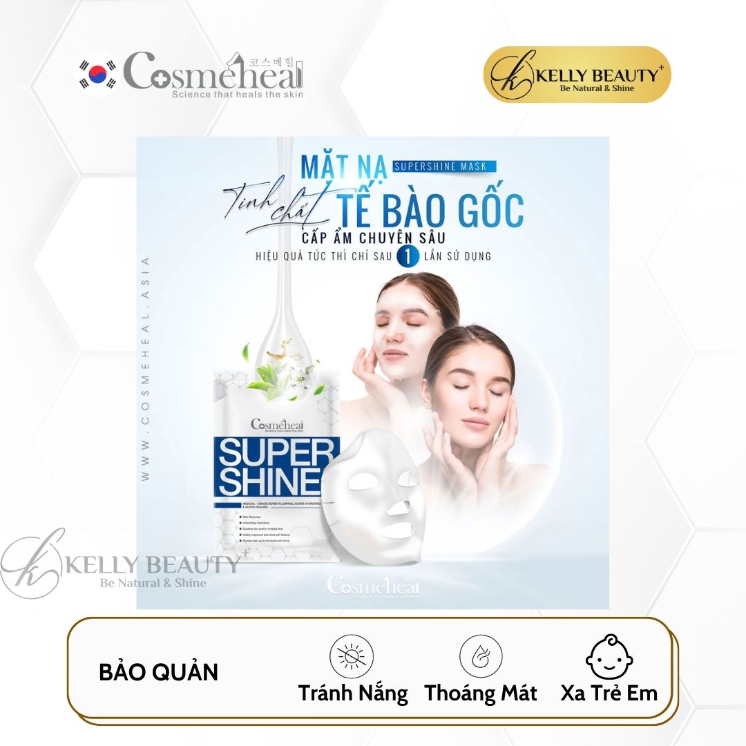 Mặt Nạ Sinh Học Cosmeheal SuperShine Mask - Siêu Phục Hồi, Căng Bóng Da; Mờ Nếp Nhăn, Bảo Vệ Da | Kelly Beauty