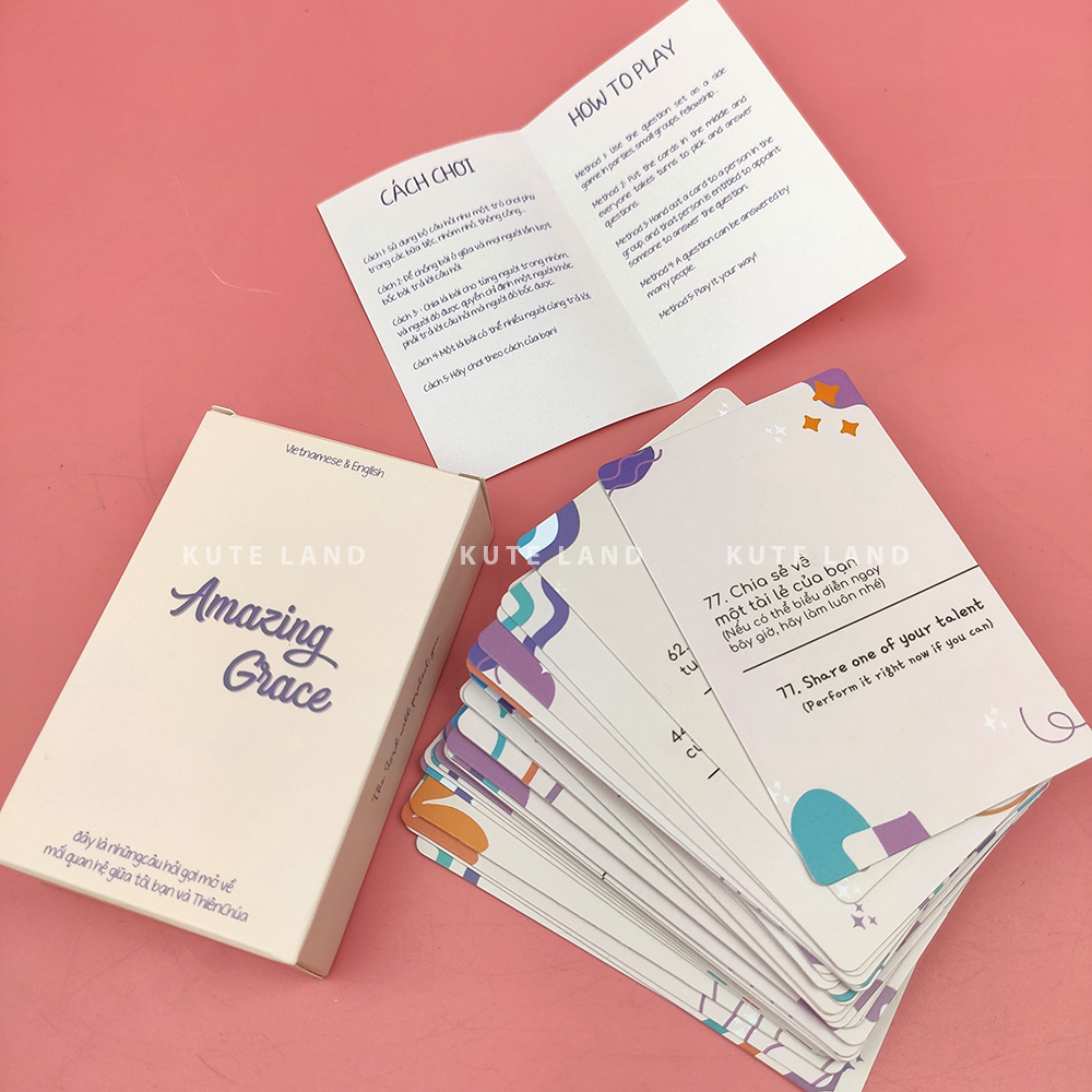 Bộ Bài Amazing Grace 40 Câu Hỏi Game Gia Đình Bạn Bè Game Cơ Đốc Game Vui AMZGRACE