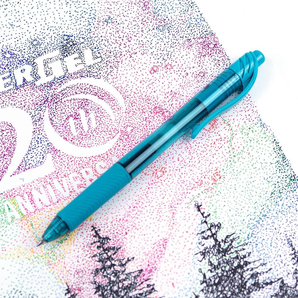 Bút Bi Nước Nhật Bản Mực Gel Pentel Energel Bl107 Trơn Mượt Siêu Nhanh Khô Ngòi 0.7Mm Nhiều Màu - Xanh Ngọc Bl107 - S3