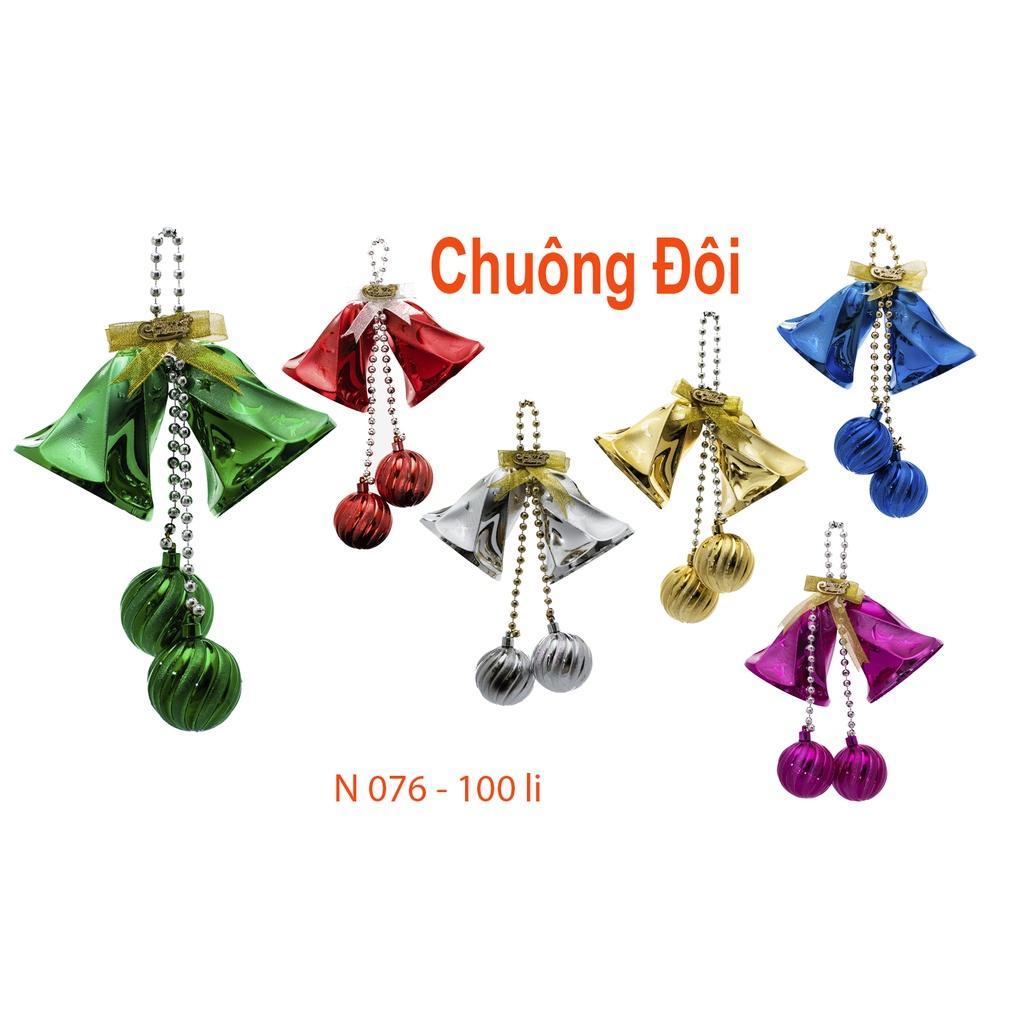 Chuông đôi trang trí cây thông noel - Phụ kiện trang trí noel - Đủ size lựa chọn