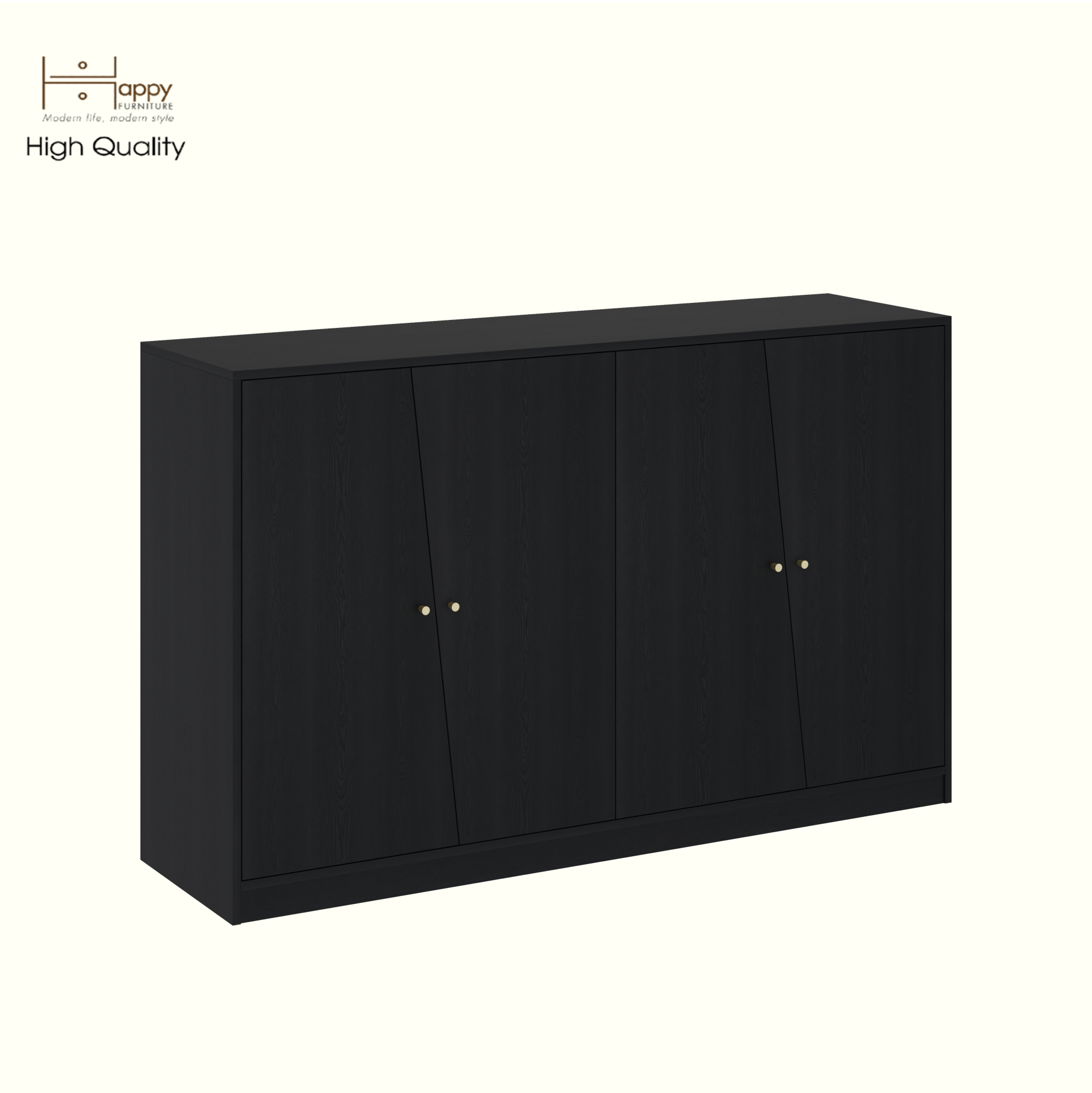 HAPPY FURNITURE , Tủ lưu trữ 4 cửa mở - DALEY , TCM_257 , 160cm x 45cm x 100cm DxRxC