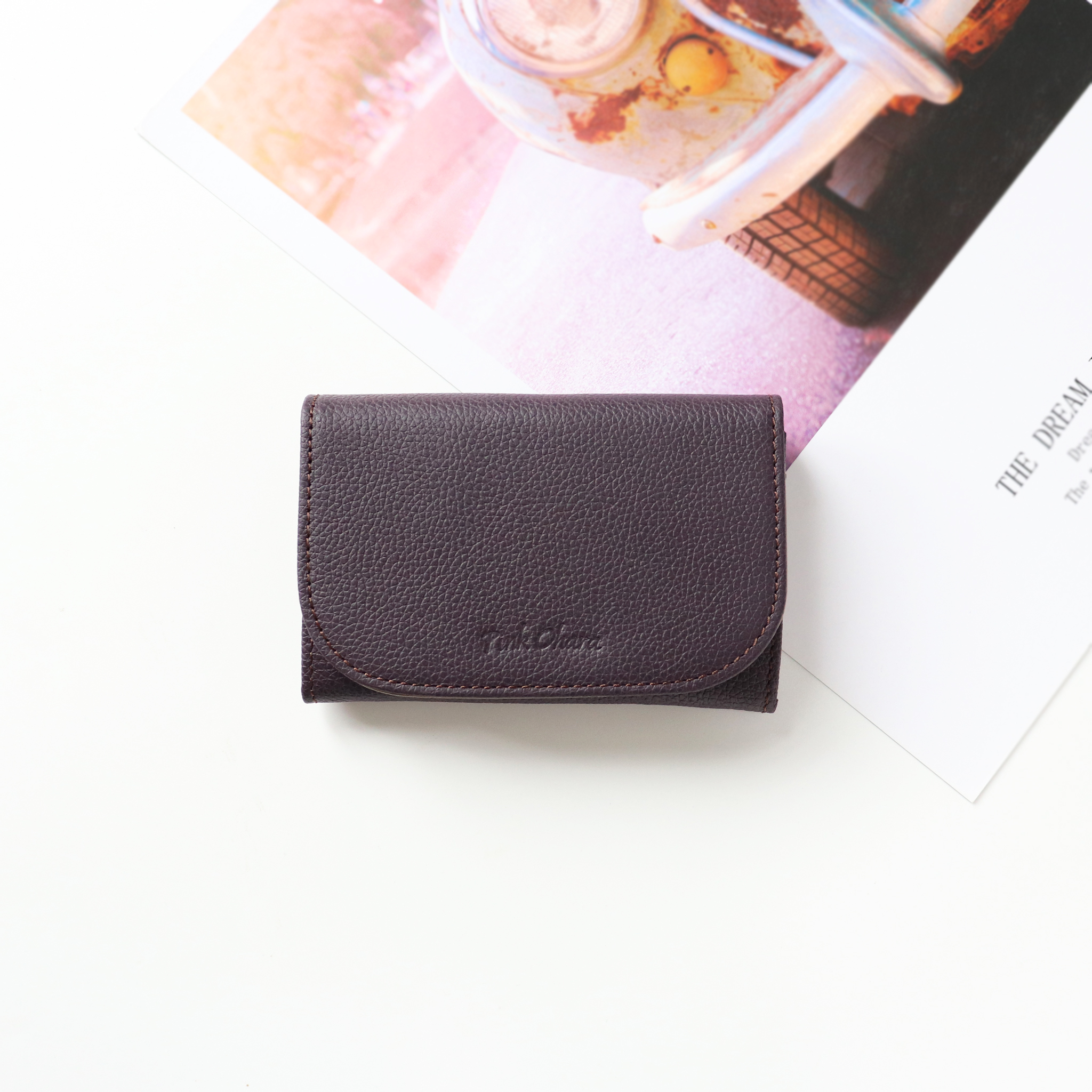 Ví card Sophia da bò thật Pink Ohara