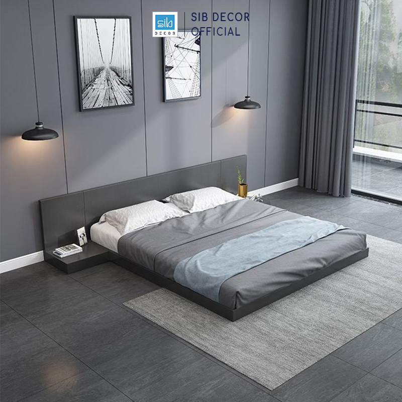 Giường Ngủ Tatami Bệt Phong Cách Nhật Màu Vân Vải SIB Decor GN26