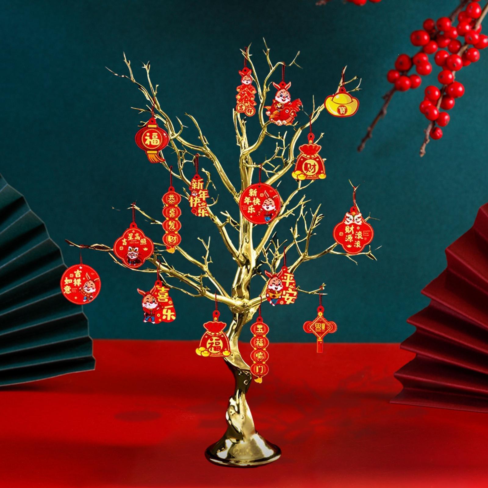 Chinese New Year Decoration Artificial Bonsai Charm Pendants Home Decor