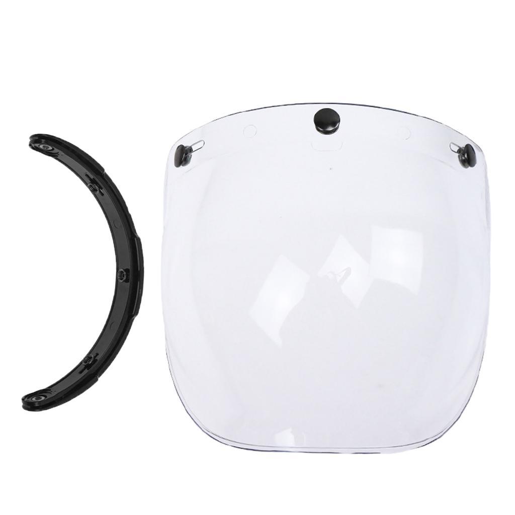 Open Face Helmet Visor Motorcycle Helmet Bubble Visor PC Lens Silver