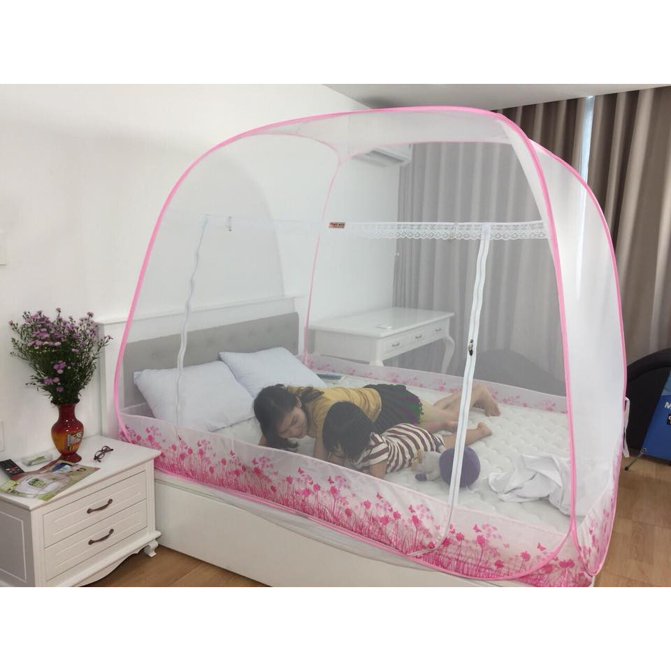 Màn chụp tự bung cao cấp Mộc Miên - Màn chống muỗi cho người lớn - 1m4 x 2m