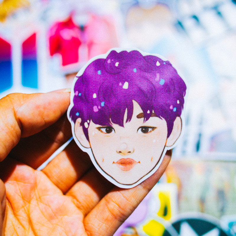 Set 100 sticker hình dán laptop mũ bảo hiểm xe máy xe hơi chủ đề - KPOP BTS Boyband