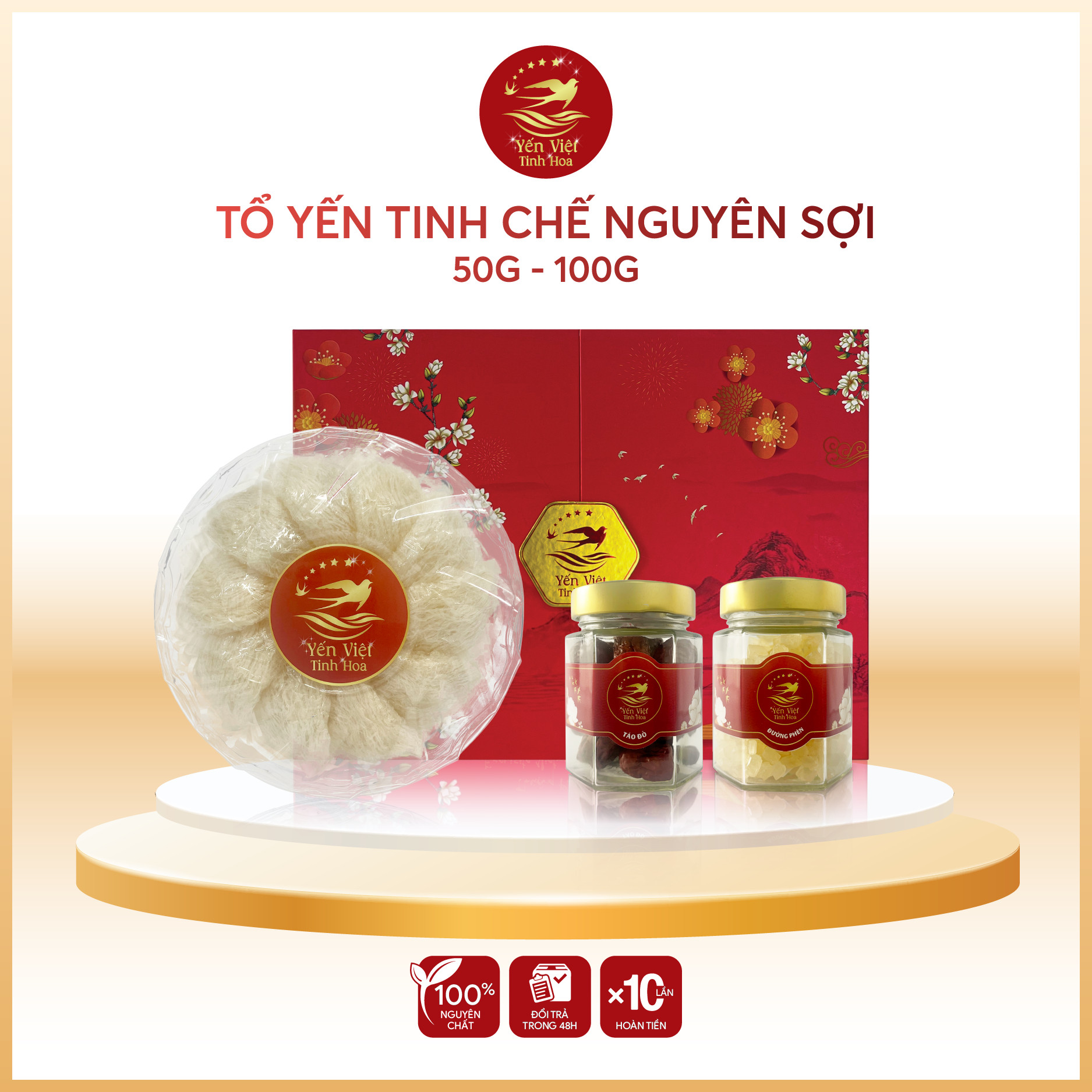 Tổ yến Tinh chế sợi 100 gram Yến Việt Tinh Hoa - Hàng chính hãng