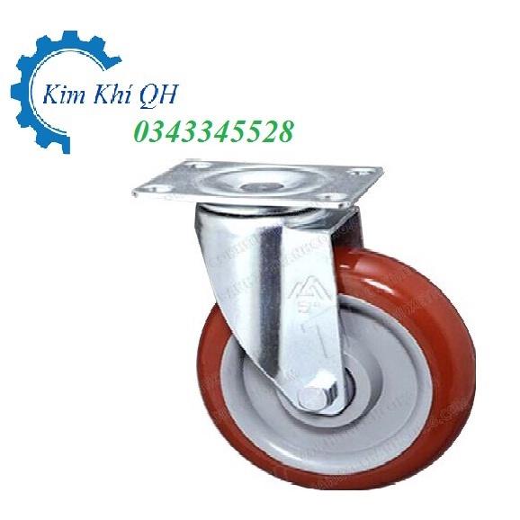 Bánh xe đẩy hàng xoay 360 độ cao cấp 7,5cm, 10cm, 12cm màu mận chín, chịu lực 150-200kg