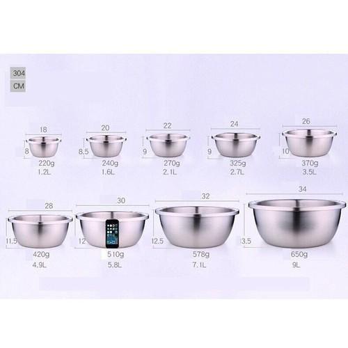 Thau Inox Nhiều Size Làm bằng loại Inox Cao Cấp - Thành Dày - Tiện lợi