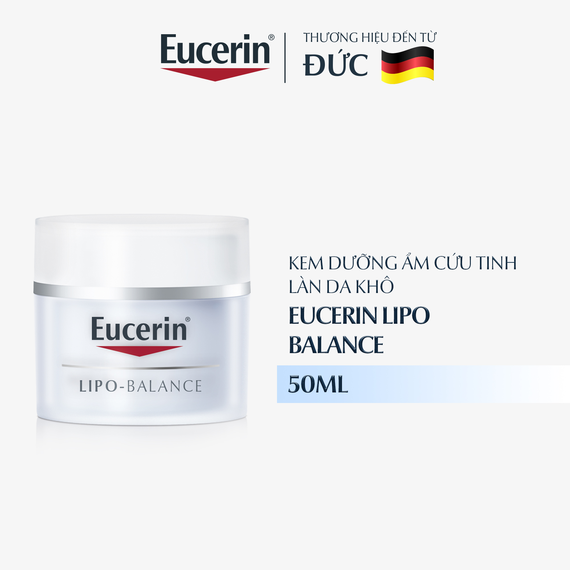 Kem dưỡng ẩm chuyên sâu cho da khô Eucerin Lipo Balance 50ml