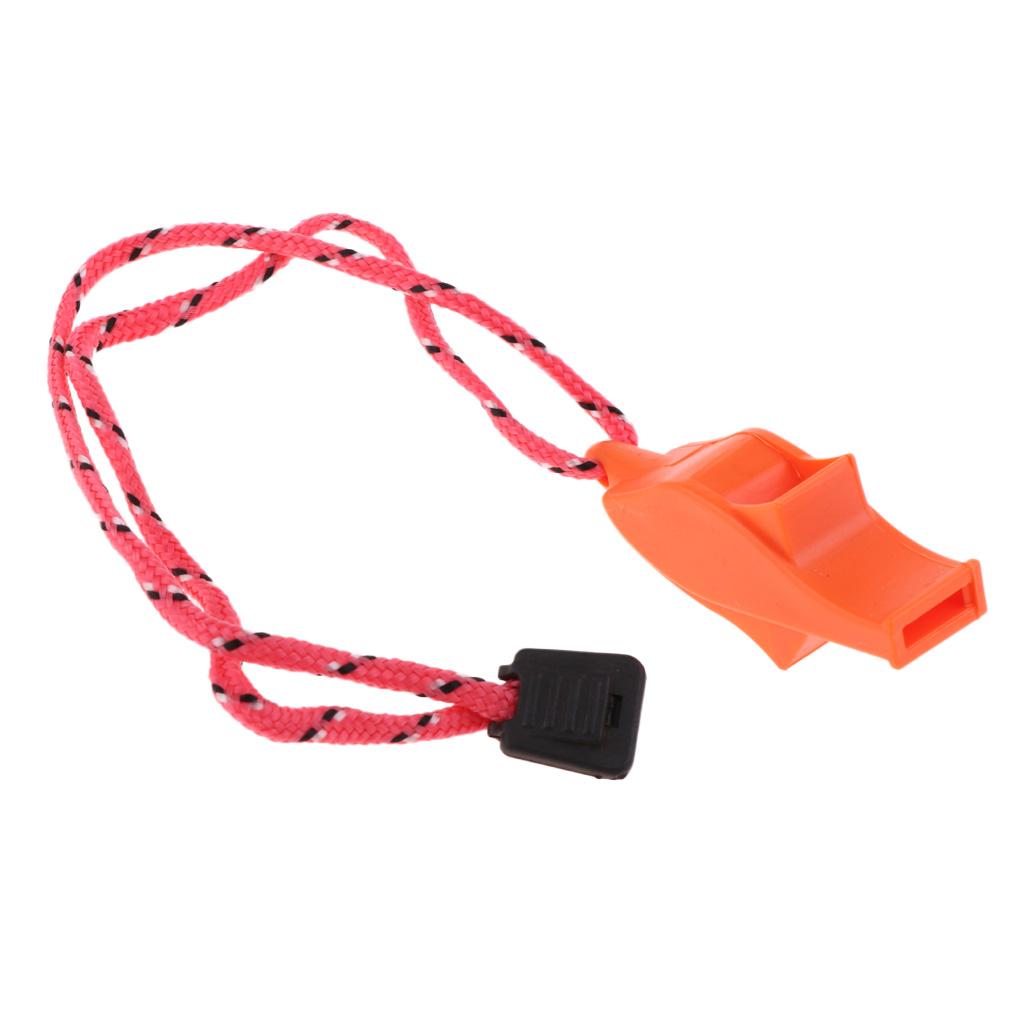 12Pcs Whistle with Lanyard for Safety Hiking Hunting Dog Training Orange