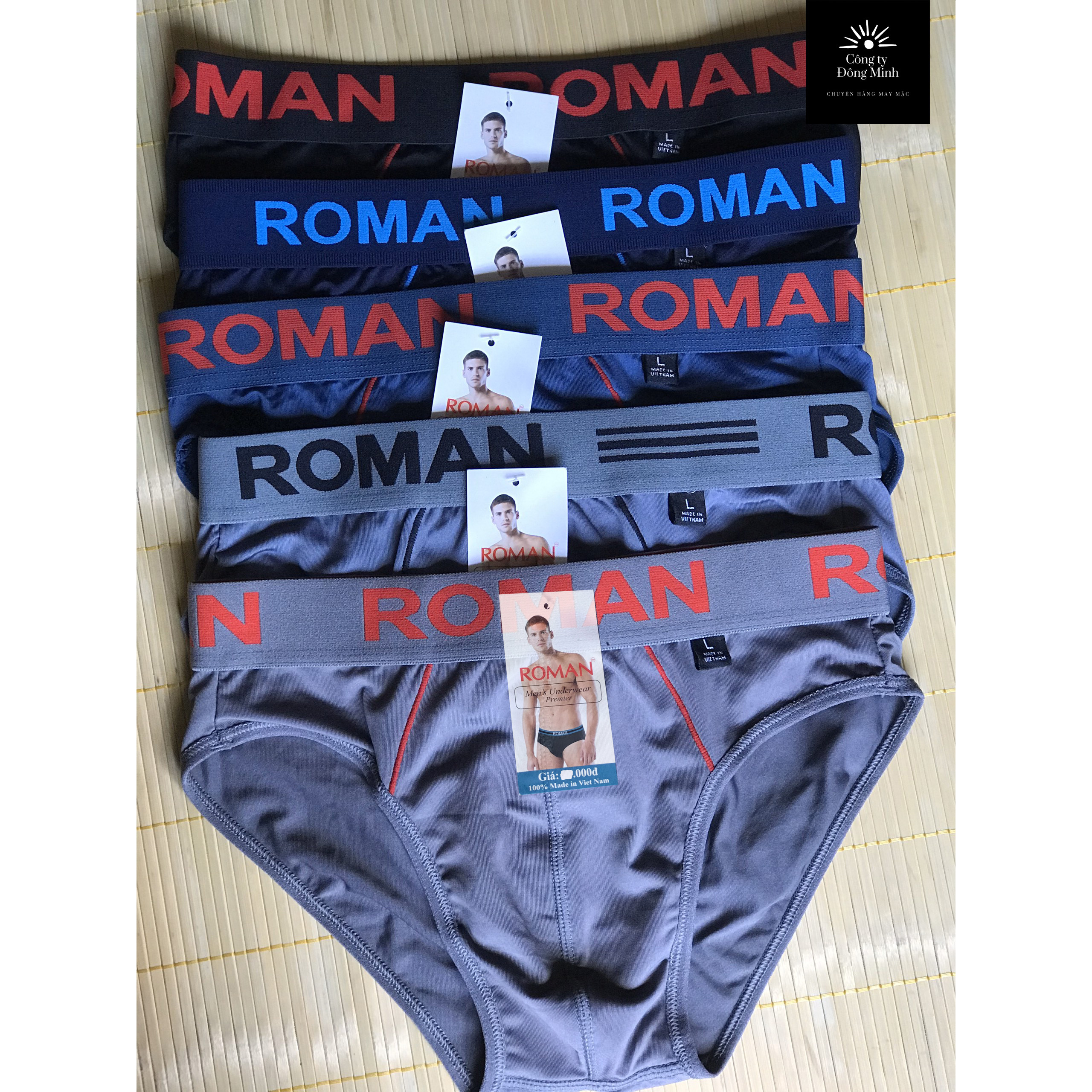 Combo 5 quần lót nam,Sịp nam cao cấp (ROMAN,HEROMAN,TONNY) 5 màu,lưng thun 4cm,thun lạnh cực mát