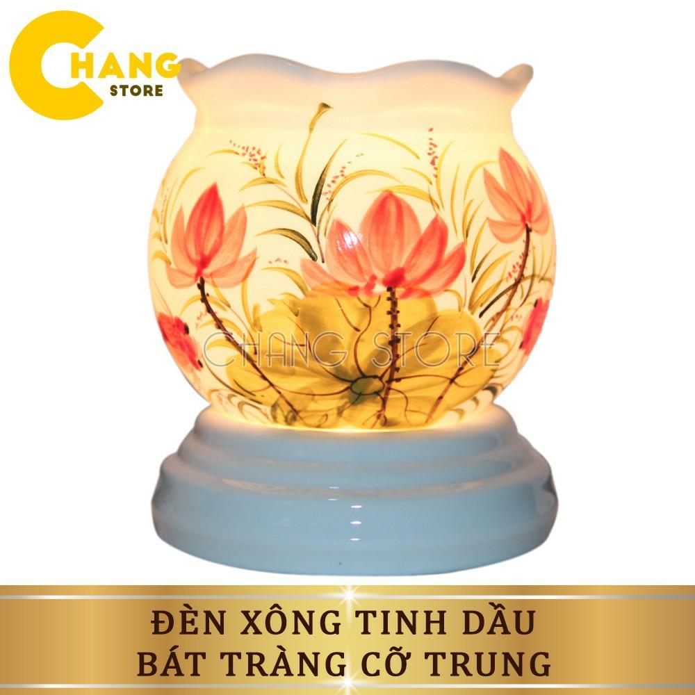 Đèn Xông Tinh Dầu Gốm Bát Tràng Thiết Kế Sang Trọng + Kèm Tinh Dầu Nguyên Chất