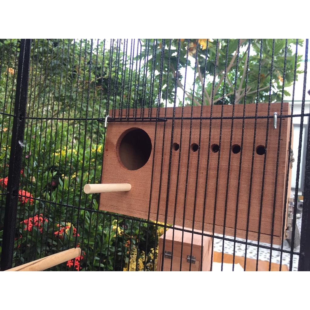 Tổ gỗ có hộc dành cho vẹt nhỏ như lovebird, yến phụng , parrotlet,... bạc má