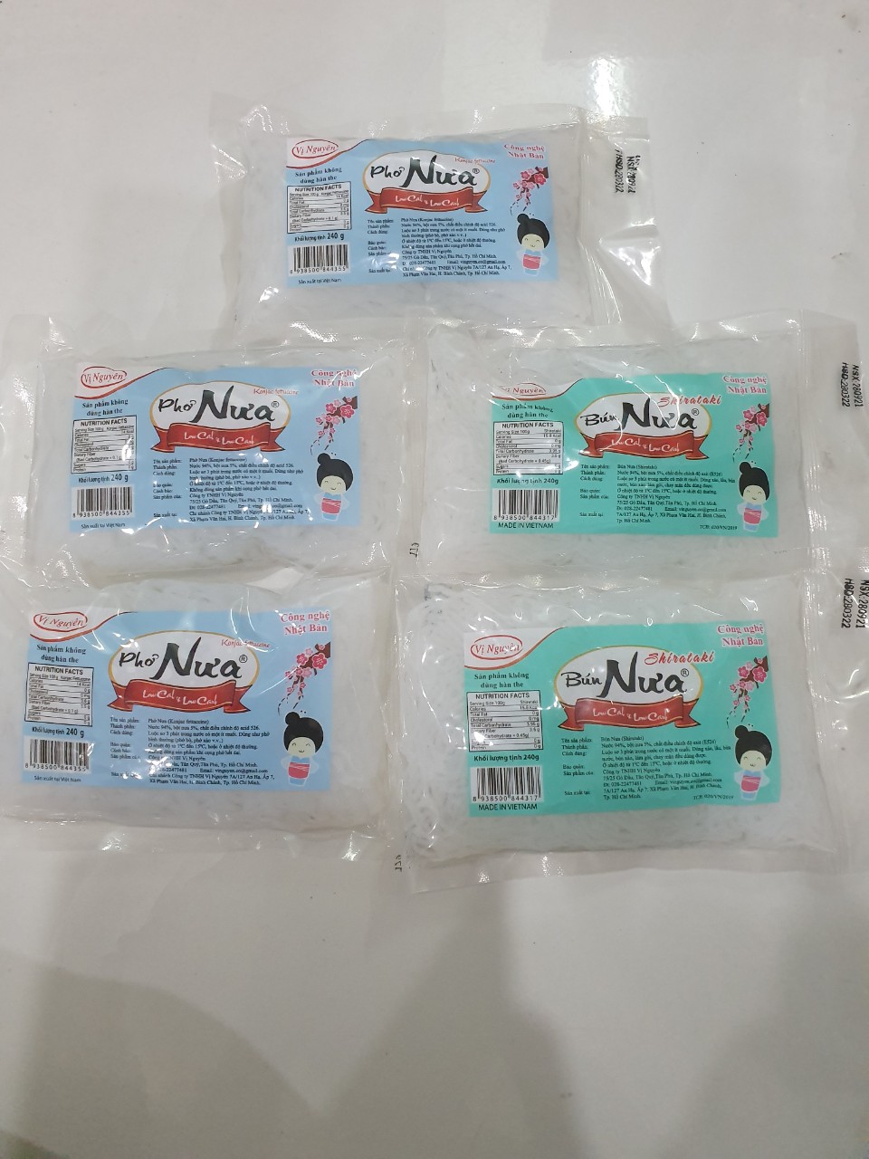 Combo 3 Gói Phở Nưa 2 Gói Bún Nưa Vị Nguyên 240Gram