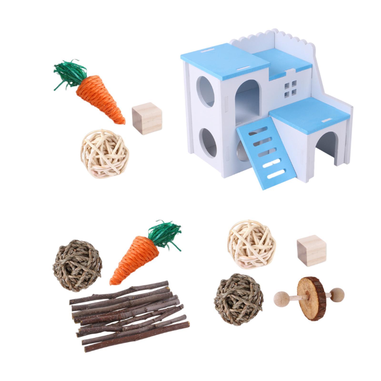 Hamster Chew Toys Wood Branches Small Pet Molar Toys for Parrot Hamster Mice