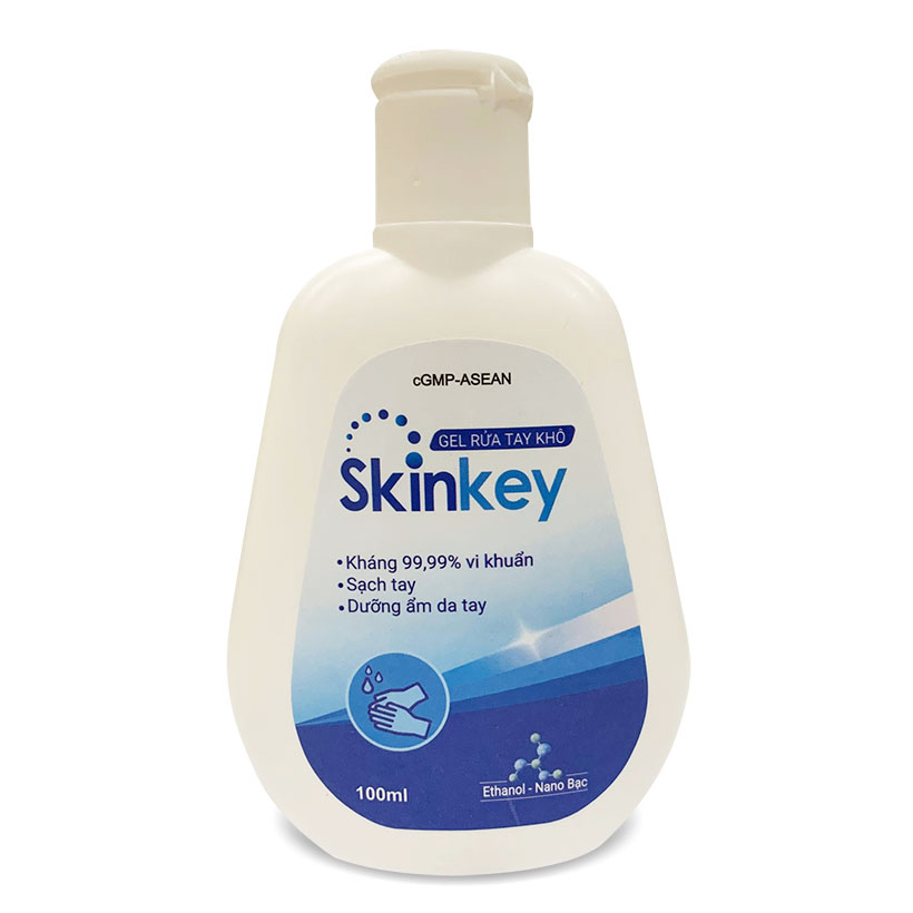 Gel rửa tay khô Skinkey giúp kháng khuẩn, khử mùi hôi tay, chai 100ml