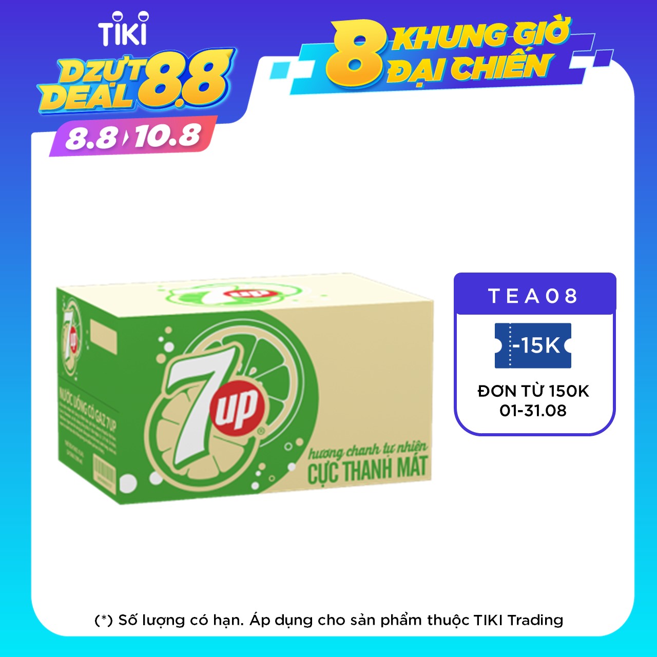 Thùng 24 Chai Nước Ngọt Có Gas 7Up (390ml / Chai)