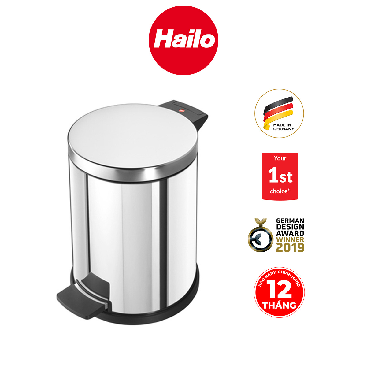 Thùng rác Hailo Solid S 4L