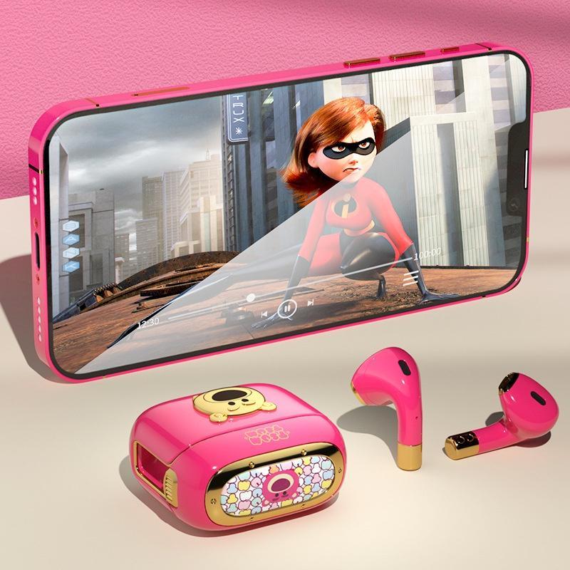 DISNEY Tai Nghe Nhét Tai Bluetooth Q6 Chống Ồn Hình Gấu Dễ Thương Tích Hợp Micro Phong Cách Thể Thao