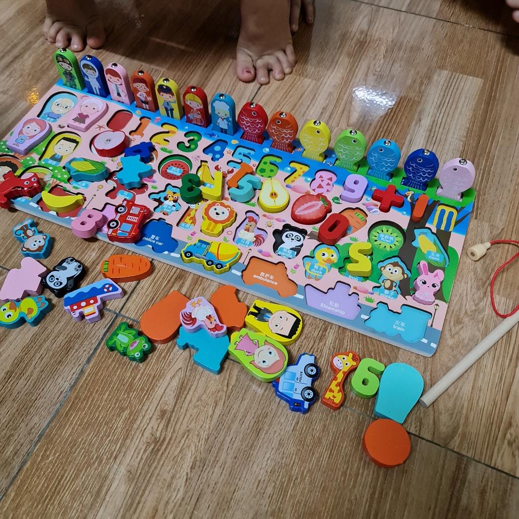 Bộ Đồ Chơi Câu Cá Ghép Số Ghép Hình Bằng Gỗ Cho Bé Yêu Có 63 Chi Tiết Thỏa Sức Sáng Tạo