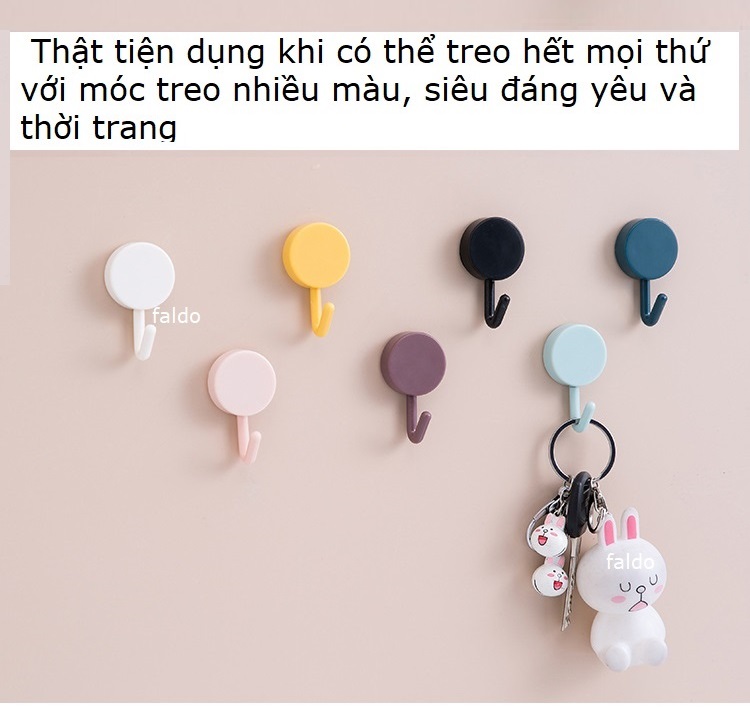 Combo 10 Móc Dán Tường Đa Năng Siêu Dính (Màu Thời Trang)