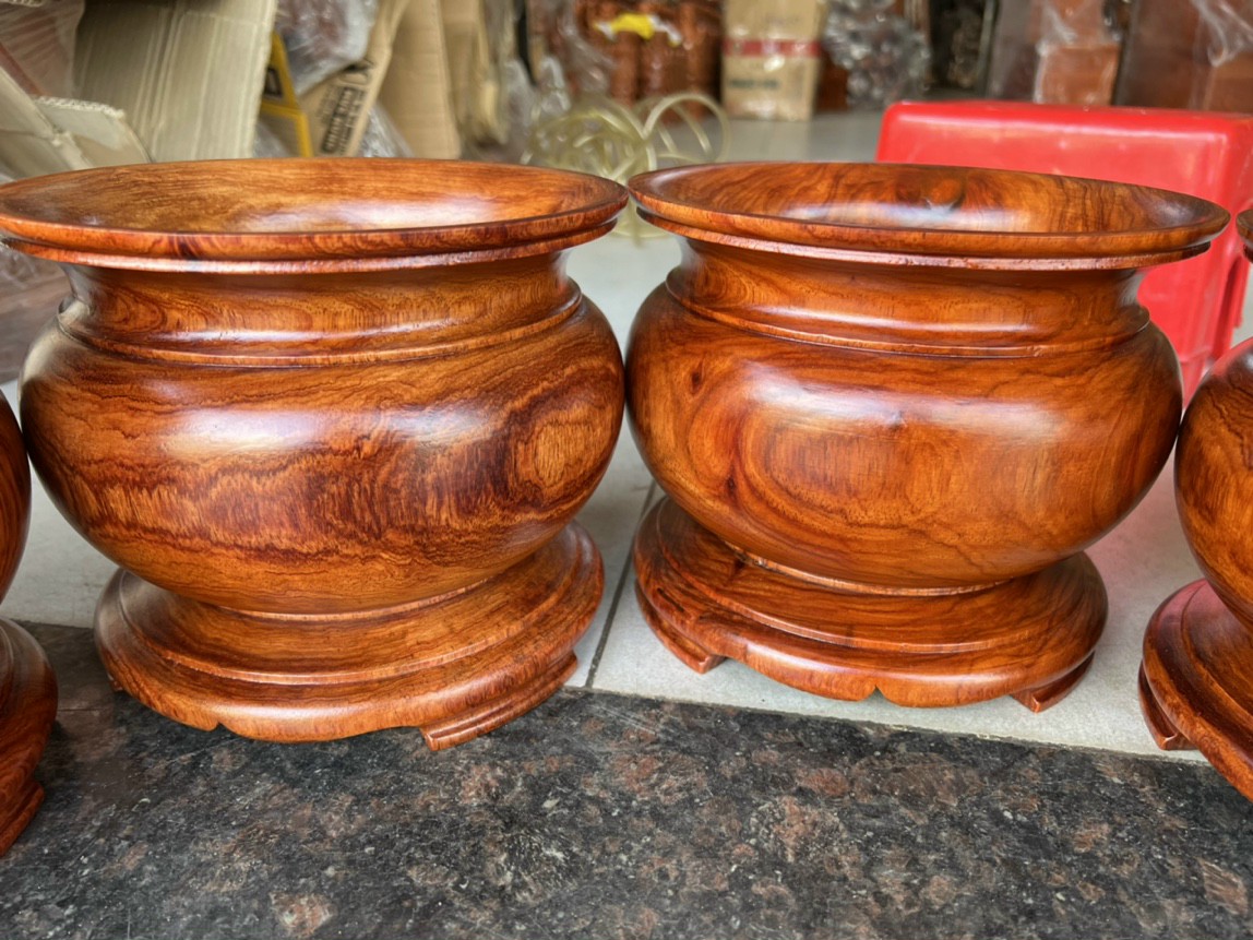 Bát nhang, lư hương gỗ hương cao cấp 16 CM