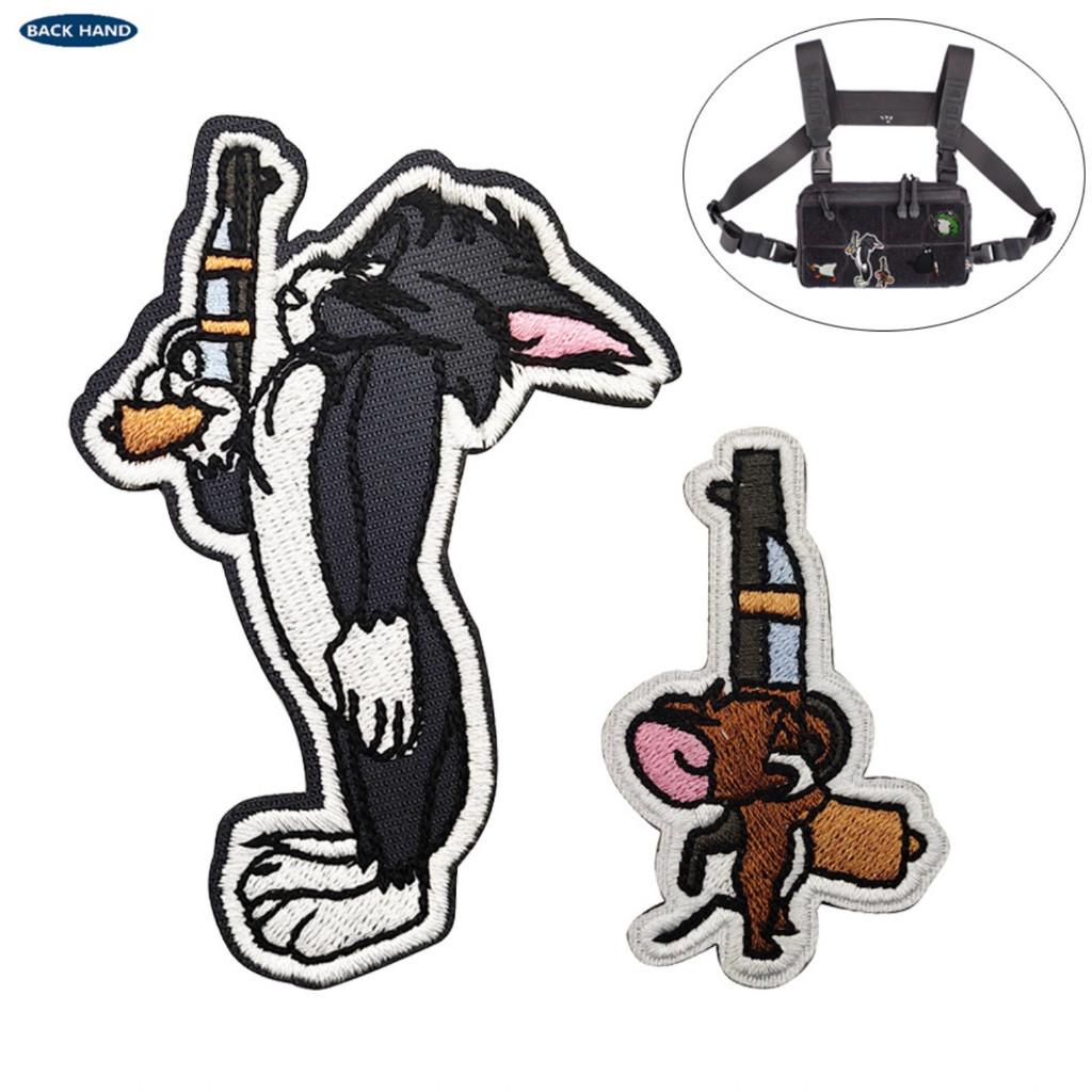 Patch_velcro Tom &amp; Jerry dán quần áo_ba lô_túi xách