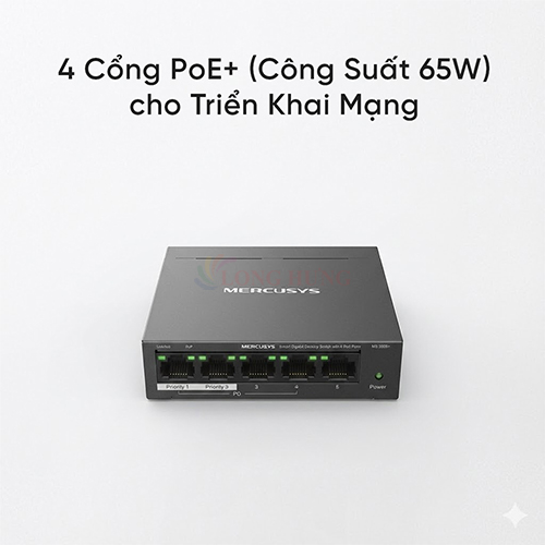 Switch Mercusys 5-Port 10/100/1000Mbps Desktop Switch MS105G - Hàng chính hãng