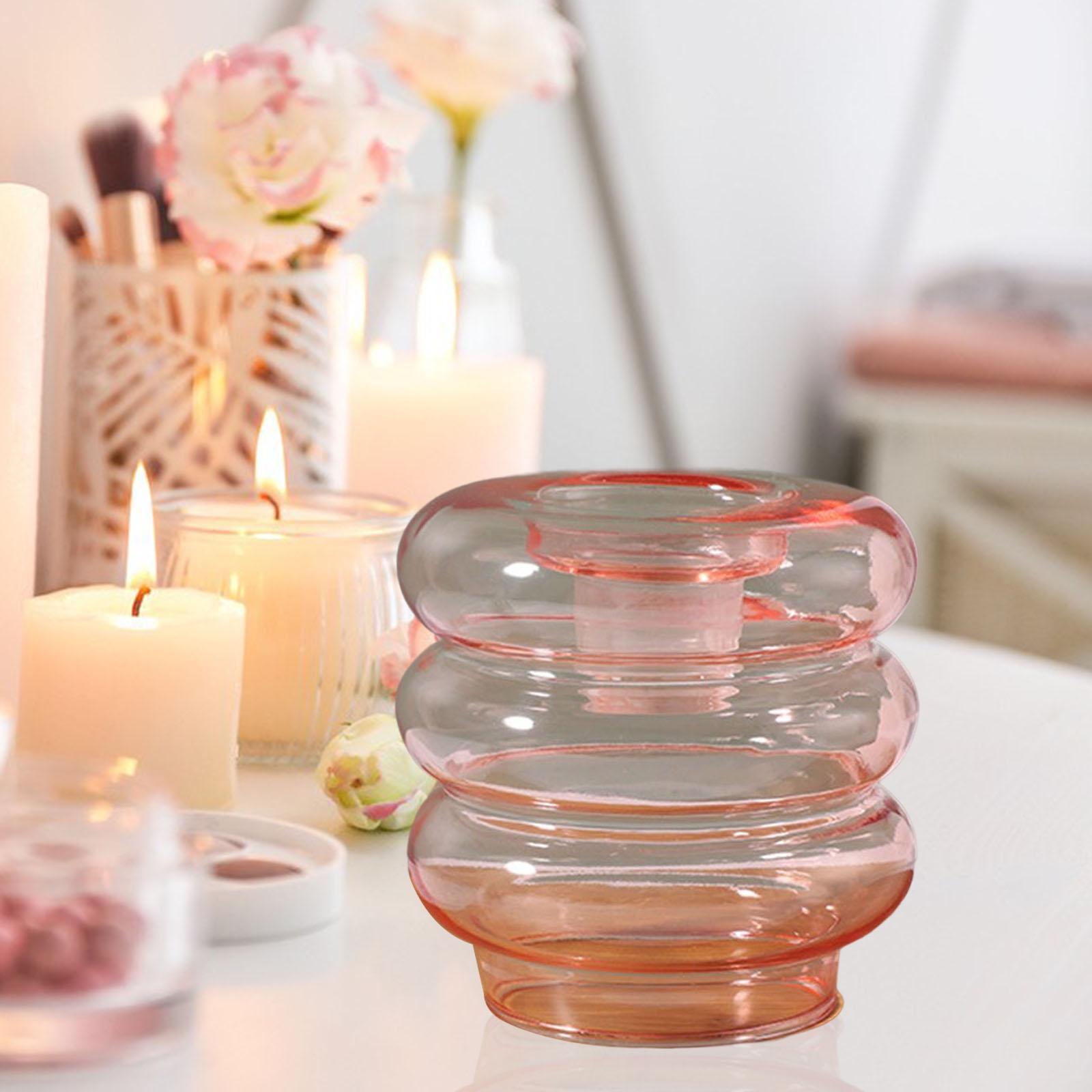 Pillar Glass Candle Holder, Romantic for Decor Dining Table Party Home