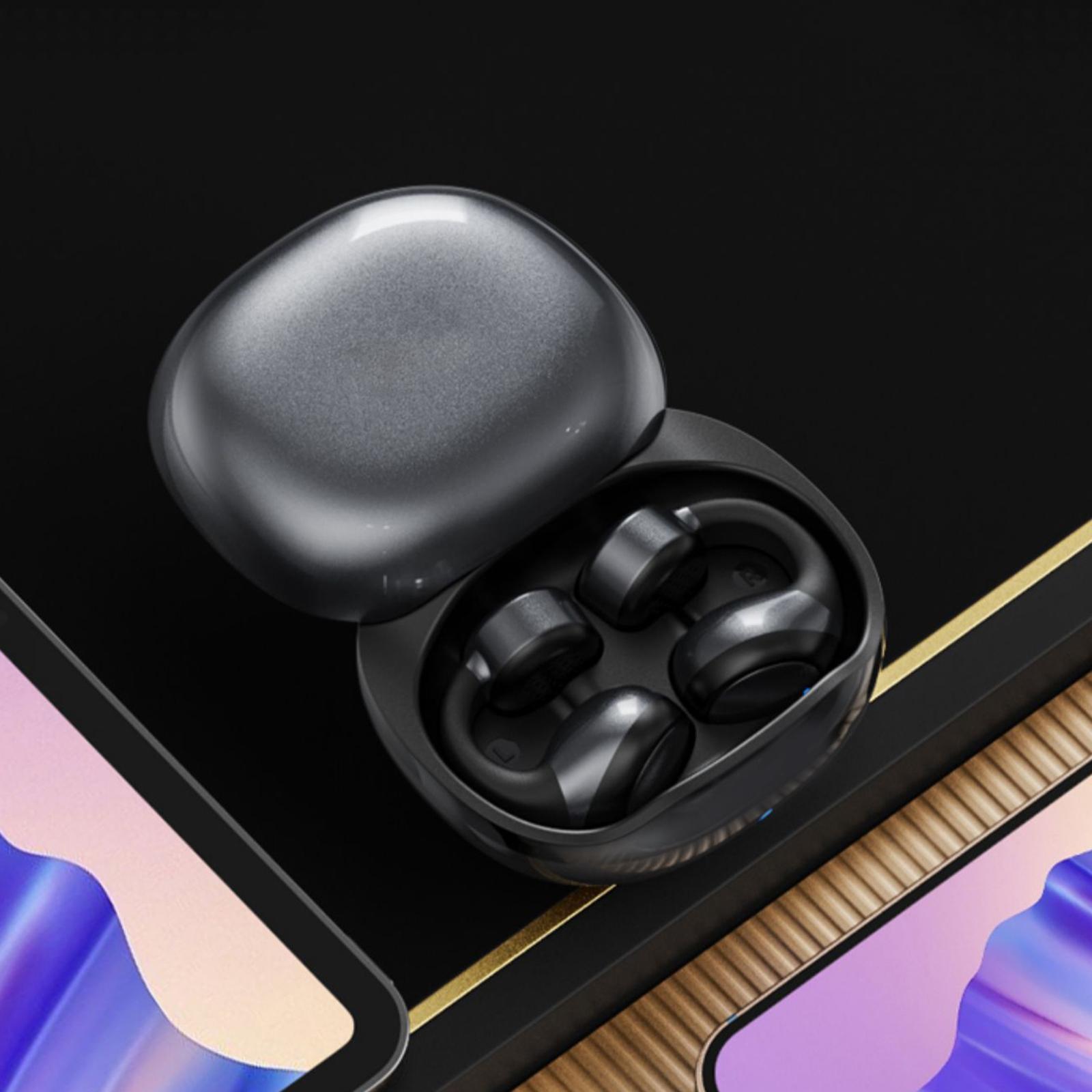 Sport Headphones Earphones V5.3 Ear Clip wearing Ergonomic Lightweight Noise Cancelling Earpiece Headset for All Smart Phones Music Computer