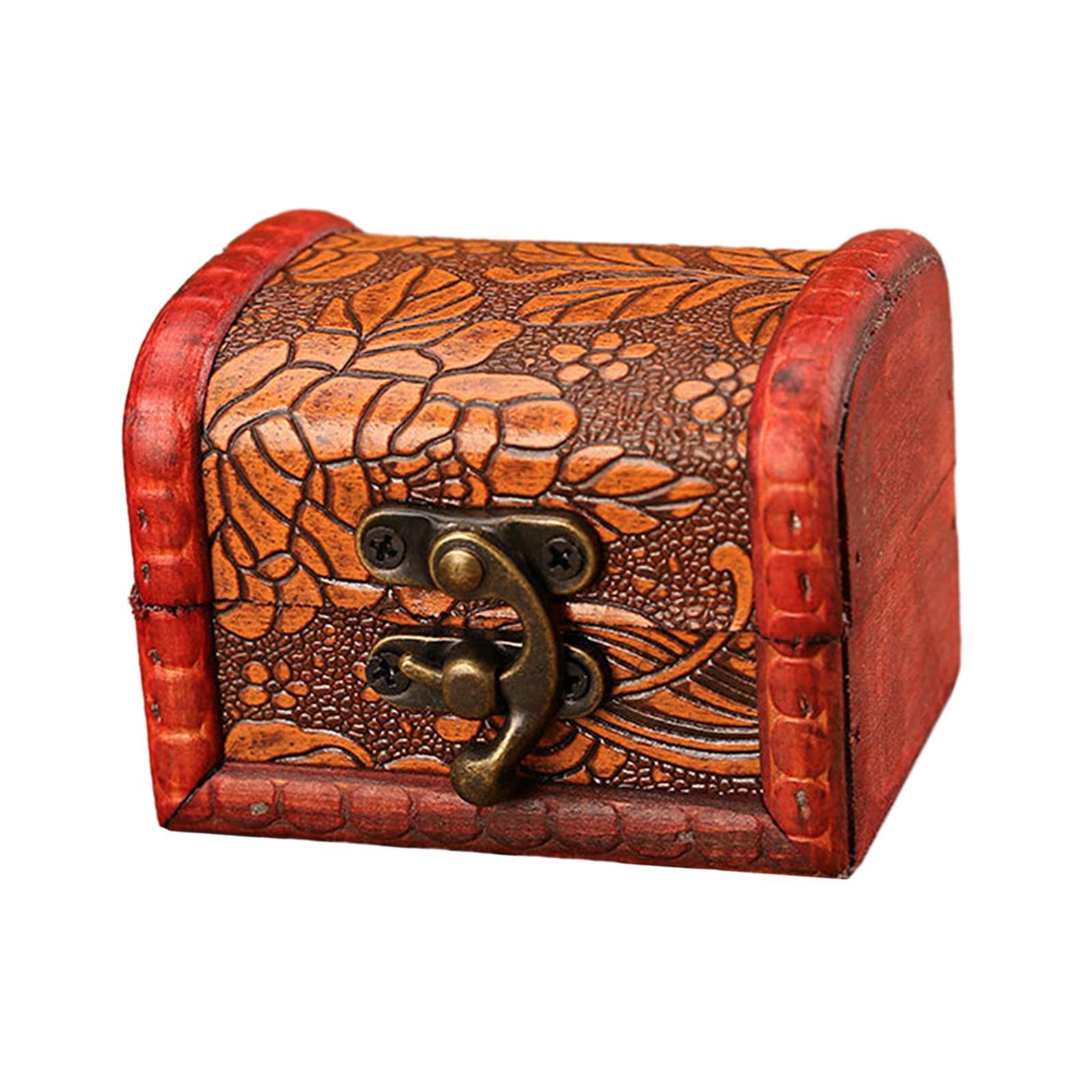 Decorative Storage Box, Antique Jewelry Box, Home Decor Vintage Style Treasure Chest, Vintage Style Wooden Storage Box, for Hairpins Jewelry