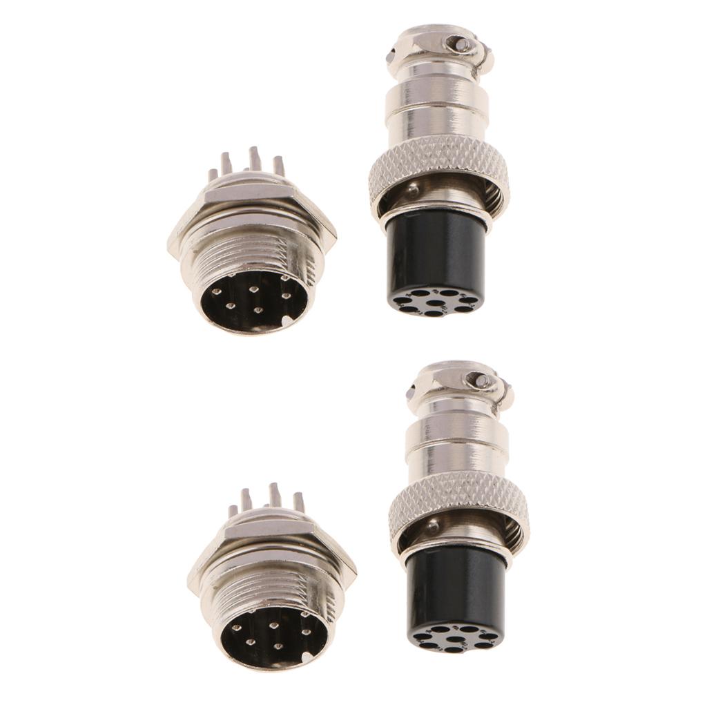 GX16-8Pins Kẽm Hợp Kim Bảng Điều Khiển Gắn Hình Tròn Hàng Không Kết Nối Cáp Cắm Ổ Cắm 2 Gói
