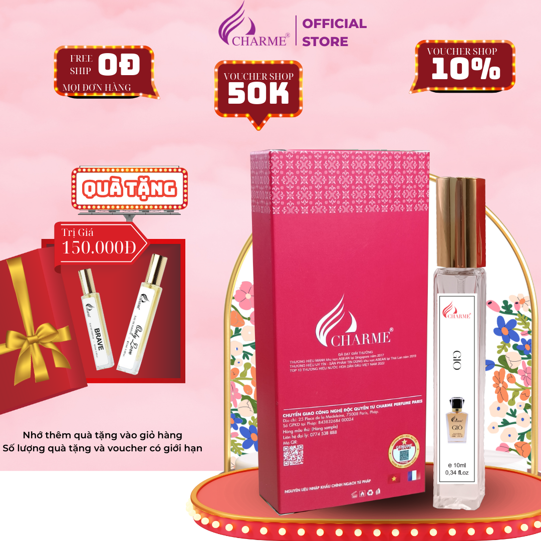 Nước hoa nam cao cấp Charme Giò 10ml chai Test mini hương trái cây ngọt ngào ấm áp lưu hương lâu