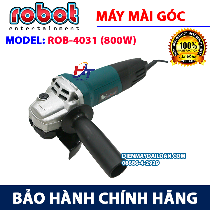 Máy mài góc, máy cắt sắt, cắt gạch, máy mài cầm tay đa năng ROBOT ROB-4031B - Lõi đồng - công suất 800w