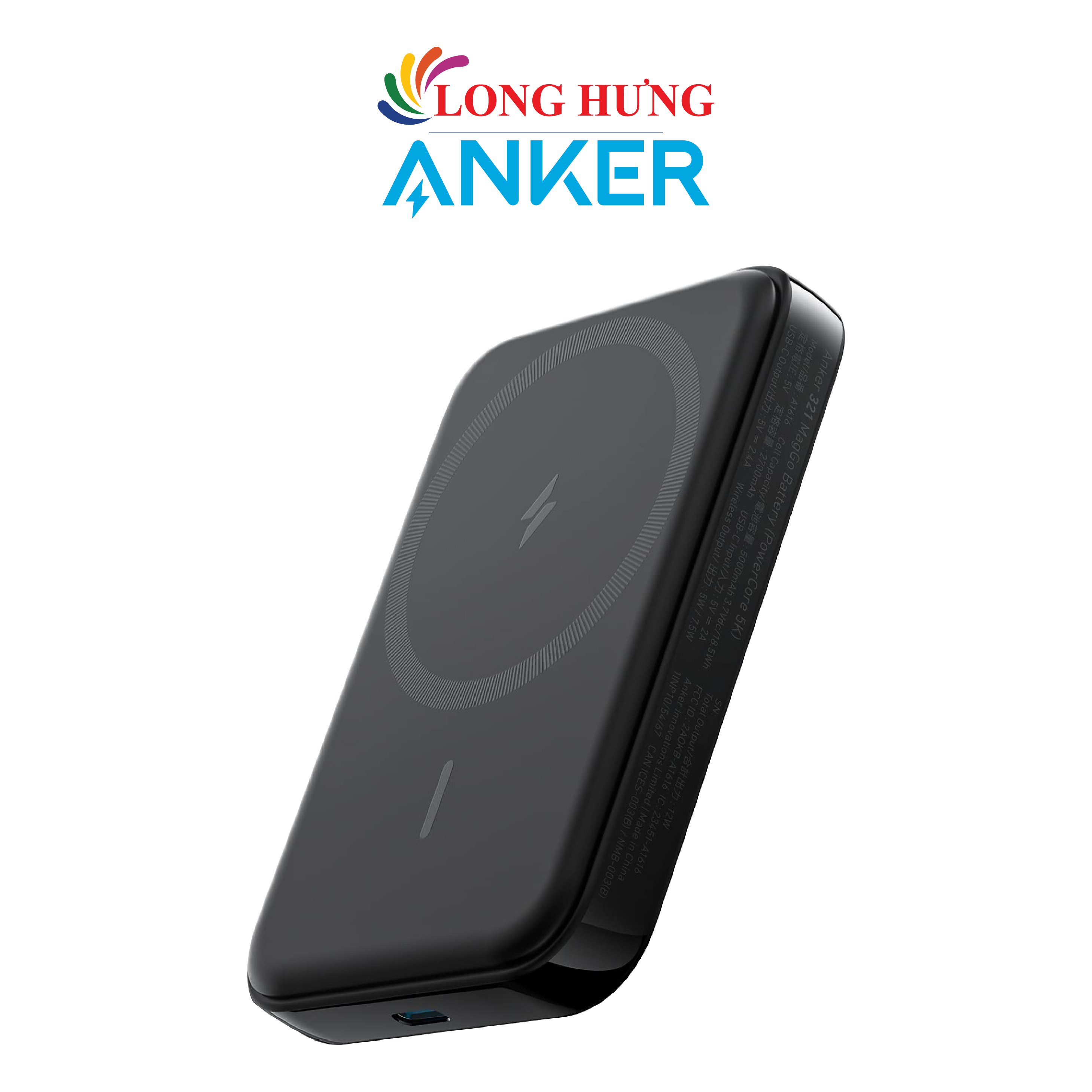 Sạc dự phòng từ tính không dây Anker 321 MagGo 7.5W 5000mAh A1616 - Hàng chính hãng